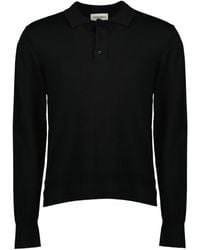 Officine Generale - Officine Générale Brandon Long-Sleeve Polo Shirt - Lyst