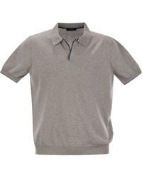 Fay - Buttonless Knit Polo Shirts - Lyst
