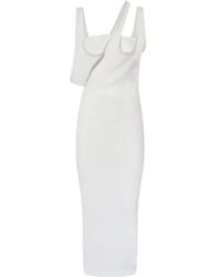 The Attico - The Ribbed Asymmetric Midi Dress - Lyst