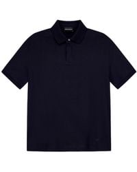 Emporio Armani - Chevron-Knit Short-Sleeve Polo Shirt - Lyst