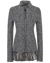Rabanne - Full-Zip Fringed Cardigan - Lyst