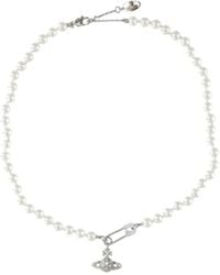 Vivienne Westwood - Orb Safety-Pin Orb Embellished Necklace - Lyst