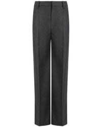 Brunello Cucinelli - High-Waist Wide-Leg Tailored Trousers - Lyst