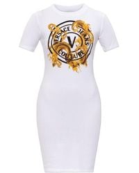 Versace Jeans Couture - Couture Baroque Logo T-Shirt Dress - Lyst