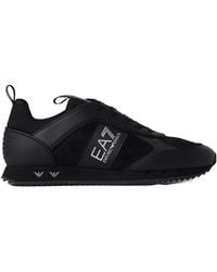 EA7 - Logo-Printed Panelled Low-Top Sneakers - Lyst