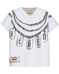 PDF CHANNEL - Pdf Graphic V-Neck T-Shirt - Lyst