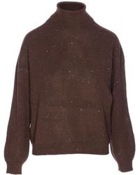 Liu Jo - Sequin Embellished Polo-Neck Jumper - Lyst