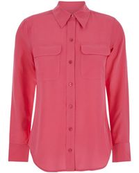 Equipment - Lapel Button Shirt - Lyst