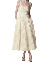 ROTATE BIRGER CHRISTENSEN - Embroidered Floral Midi Dress - Lyst