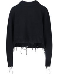 Low Classic - 'Damage' Crop Sweater - Lyst
