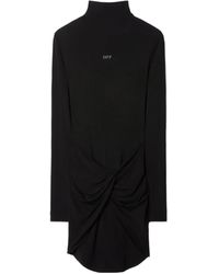 Off-White c/o Virgil Abloh - Twist-Detailed High Neck Mini Dress - Lyst