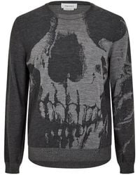 McQueen - Crew Neck Long-Sleeve Knit Sweater - Lyst