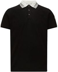 Moncler - Logo Embroidered Short Sleeved Polo Shirt - Lyst