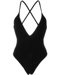 The Attico - The Crossover Strap One-Piece Swimsuit - Lyst