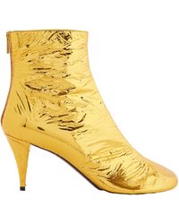 Proenza Schouler - Glove Pleated Metallic Leather Ankle Boots - Lyst