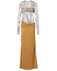 Christopher Esber - Sèpienne Lace And Suede Gown - Lyst