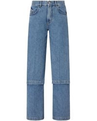 The Attico - Paneled High-Rise Wide-Leg Jeans - Lyst