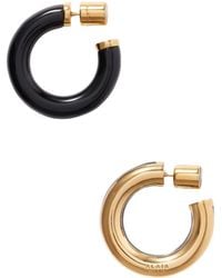 Alaïa - Ray Logo-Engraved-Tone Hoop Earrings - Lyst