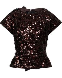 Ganni - Solid-Color Short-Sleeved Top - Lyst