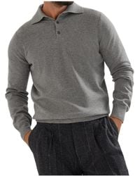 Brunello Cucinelli - Long-Sleeved Knitted Polo Shirt - Lyst