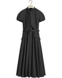 Dior - Mid-Length Dress With Ascot-Effect Tied Collar - Lyst