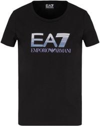 EA7 - Logo Series Stretch-Cotton Crew-Neck T-Shirt With Sequin Logo - Lyst
