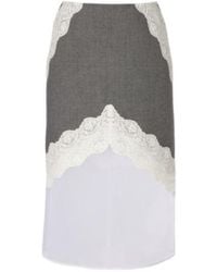 Jil Sander - Lace-Trimmed Wool Midi Skirt - Lyst