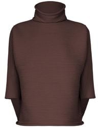 Pleats Please Issey Miyake - Zig Zag Knit Shirt - Lyst