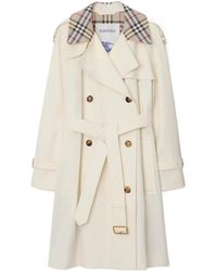 Burberry - Mid-Length Check Collar Castleford Trench Coat - Lyst
