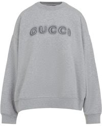 Gucci - Logo Printed Crewneck Sweatshirt - Lyst