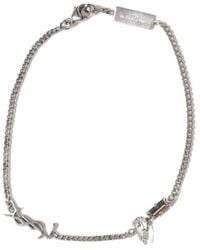 Saint Laurent - Cassandre Charm Logo Plaque Bracelet - Lyst