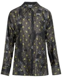 Ganni - Floral-Print Silk Shirt - Lyst