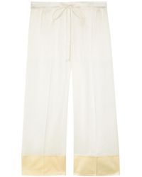 TOTEME - Drawstring Straight-Leg Satin Trousers - Lyst