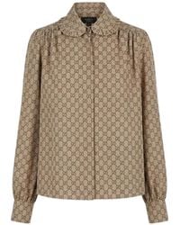 Gucci - Printed Silk Crêpe De Chine Shirt - Lyst