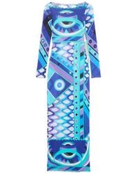 PUCCI - Fitted Boat Neck Dress With All-Over Print - Lyst