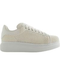 McQueen - Round Toe Knitted Sneakers - Lyst