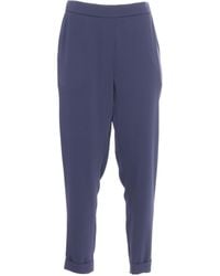 P.A.R.O.S.H. - Mid-Rise Turn-Up Hem Tapered Trousers - Lyst
