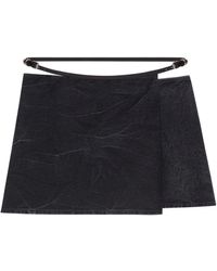 Givenchy - Voyou Wrap Mini Denim Skirt - Lyst