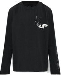 AllSaints - Logo Graphic Long Sleeve T-Shirt - Lyst