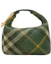 Burberry - Peg Check-Pattern Zipped Mini Shoulder Bag - Lyst