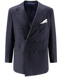 Kiton - Double-Breasted Peak-Lapel Suit - Lyst