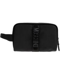 Moschino - Logo Detailed Zipped Cosmetic Bag - Lyst
