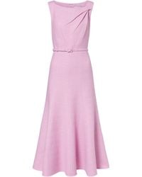 Roland Mouret - Asymmetric Belted Bouclé Midi Dress - Lyst