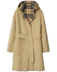 Burberry - Vintage Check Hooded Belted Reversible Coat - Lyst