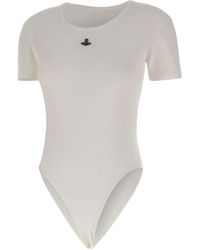 Vivienne Westwood - Shoer-Sleeved Crewneck Ribbed Bodysuit - Lyst