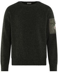 Moncler - Crew Neck Patch Pocket Sweater - Lyst