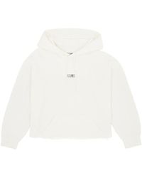 MM6 by Maison Margiela - Frayed-Hem Drawstring Hoodie - Lyst