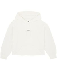 MM6 by Maison Margiela - Frayed-Hem Drawstring Hoodie - Lyst