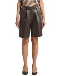 Peserico - Pleated Turn-Up Shorts - Lyst