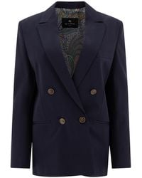 Etro - Double Breasted Jacket - Lyst
